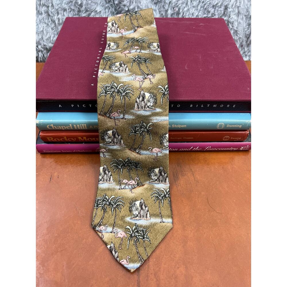 Piccolo‎ by Tango Flamingo Palm Tree Novelty Tie Tropical Island Print